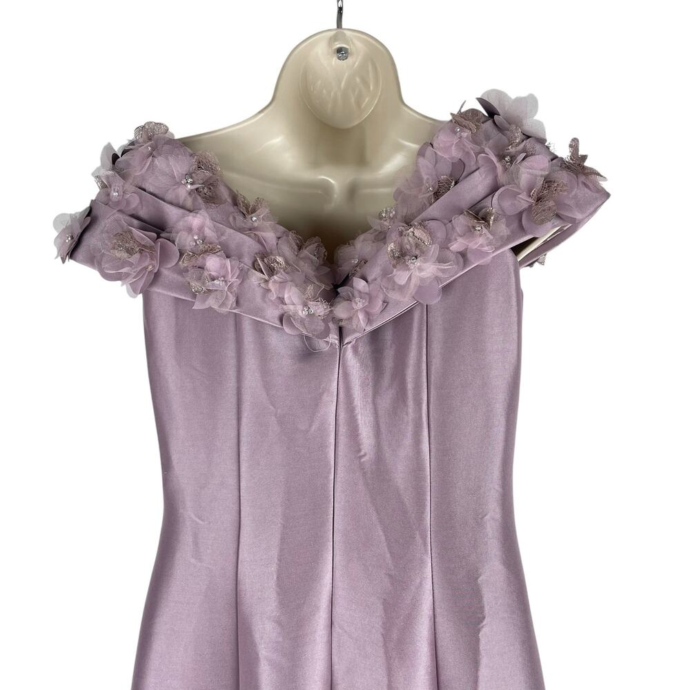 Terani Couture Floral Off Shoulder Long Gown Mauve Size 4 2021E2799 - Picture 9 of 13